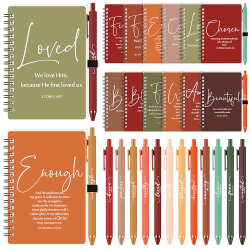 Kosiz 24 Sets Christian Gifts Bulk Prayer Journals Pens, Thanksgiving Color - color: Thanksgiving Color