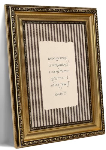 Vintage Gold Framed Psalm 61:2 Bible Verse Canvas Wall Art 9X11 in - color: Bible Verse1, size: 11"L x 9"W