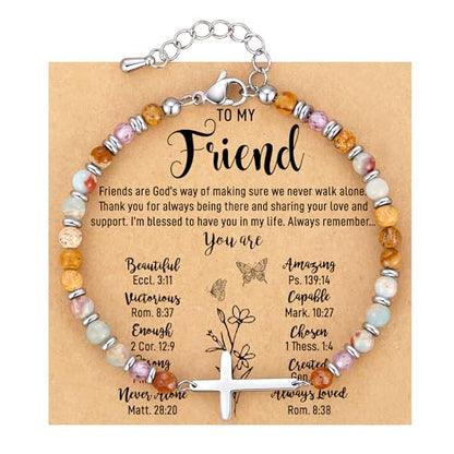 Crystal Cross Bracelet for Women Teen Girls Christmas Birthday Gifts - style: Friend