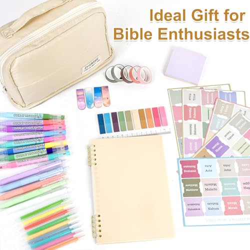 Sysmie Bible Study & Journaling Kit for Women: No-Bleed Highlighters, Pens & A5 Notebooks with Tabs – Christian Gifts for Beginners, Students & Church Groups