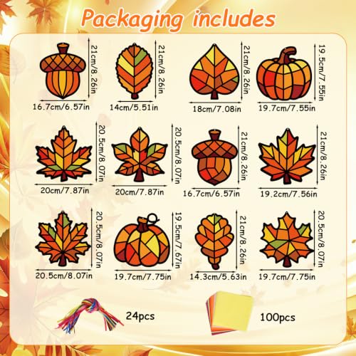 Fennoral 24 Pack Fall Maple Leaf Craft Kit for Kids Bulk - color: Maple Leaf