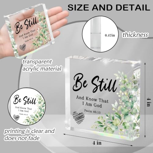 Eucalyptus Home Bathroom Decor, Be Still And Know That I Am God Desk Decorations, Bathroom Counter Decor, Sign for Living Room Home Office Mantle Coffee Bar Bookshelf Kitchen Entryway - color: still