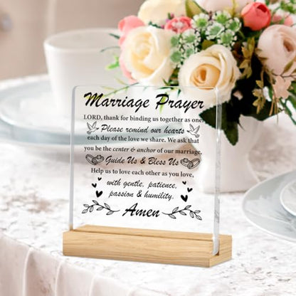 Wedding Gifts for Couples 2026, Bridal Shower Gifts for Bride to Be, Marriage Prayer Plaque, Married Couples Anniversary, Marriage Blessing Gifts, Bride, Groom - Mr & Mrs Gift - color: MarriageLord