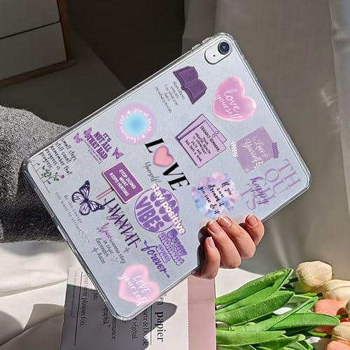 50PCS Transparent Purple Motivational Stickers, Positive Quote Stickers - style: Modern