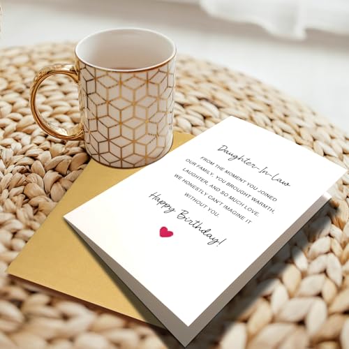 Daughter in Law Birthday Card Gift, Heartfelt Birthday Card for Daughter in Law, Daughters-in-Law Bday Gift from Father-in-Laws Mother-in-Laws - color: Daughter in Law Birthday