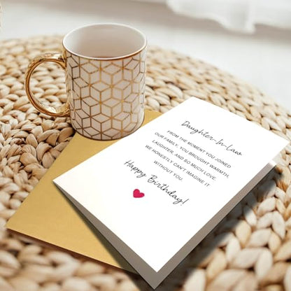 Daughter in Law Birthday Card Gift, Heartfelt Birthday Card for Daughter in Law, Daughters-in-Law Bday Gift from Father-in-Laws Mother-in-Laws - color: Daughter in Law Birthday