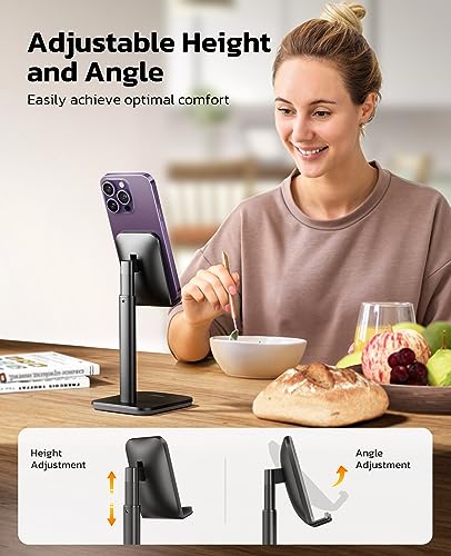 Nulaxy Height Angle Adjustable Phone Stand for Desk, Black