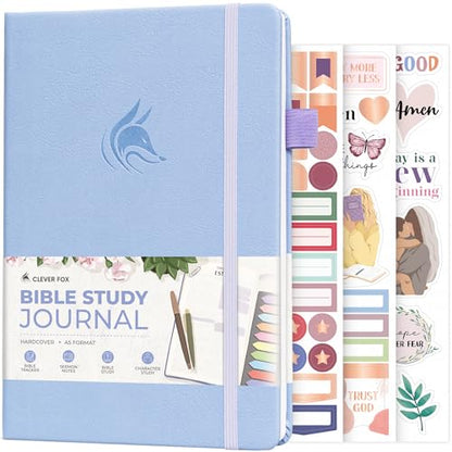 Clever Fox Bible Study Journal, Guide, Supplies for Women A5 Periwinkle - color: Periwinkle, size: A5 (5.8'' x 8.3'')