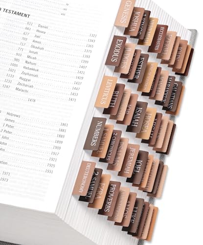 Taja Bible Tabs, 75 Large Print Index Tabs for Women & Men - color: D-bed of Oak
