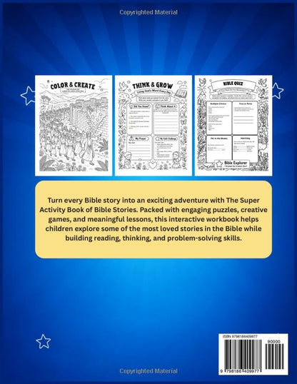 The Super Activity Book of Bible Stories: A Bible Homeschool Activity Book with Puzzles, Word Searches, Coloring Pages, Quizzes, and Bible Detective Challenges for Kids Ages 8–12