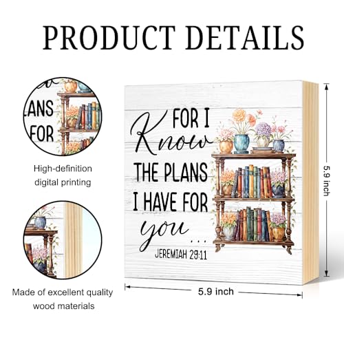 For I Know The Plans I Have for You Wood Block Plaque Box Sign - color: white019