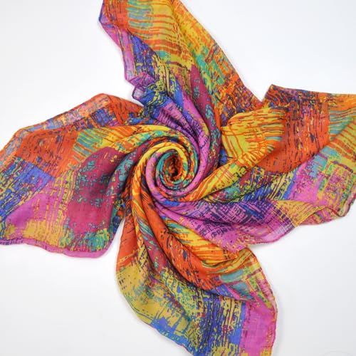 Jersey Knit Infinity Scarf Colorful Head Wrap for Travel - color: Color-b06