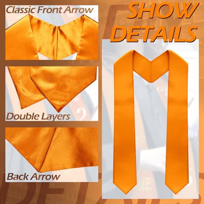 Geyoga 24 Pcs Graduation Stole Bulk Sublimation Blank 70 in - color: Orange