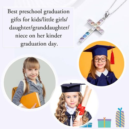 Cross Necklace for Little Girls Catholic Christian Religious Gifts - color: Preschool Graduation
