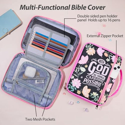 Pink Dino Bible Cover for Women