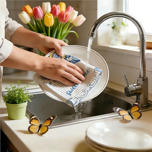 Sunflower Kitchen Towels, Home Sweet Home Sunflower Gifts For Women, 11 - color: Blue Sunflower