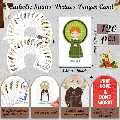 Motiskyy 120 Pcs Catholic Saint Quote Cards Bulk 40 Style - style: English Inspirational Style