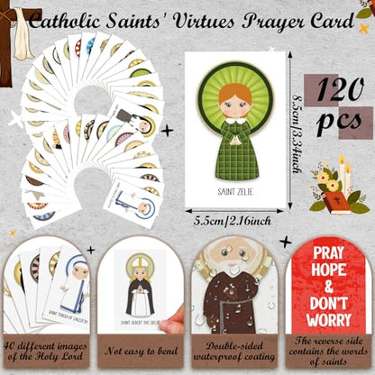 Motiskyy 120 Pcs Catholic Saint Quote Cards Bulk 40 Style - style: English Inspirational Style