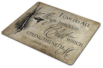 Smooffly Gaming Mouse Pad Custom Bible Verse Christian Jesus，I can do All Things Through Christ which strengtheneth me，Philippians 4 13