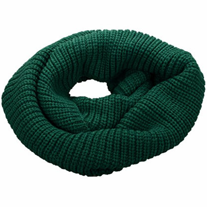 NEOSAN Womens Thick Ribbed Knit Winter Infinity Circle Loop Scarf - color: Dark Green