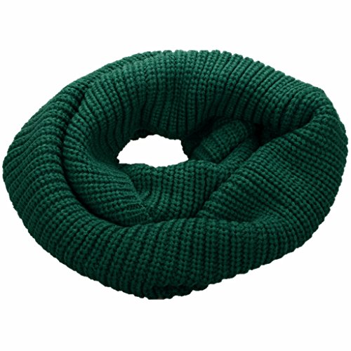 NEOSAN Womens Thick Ribbed Knit Winter Infinity Circle Loop Scarf - color: Dark Green