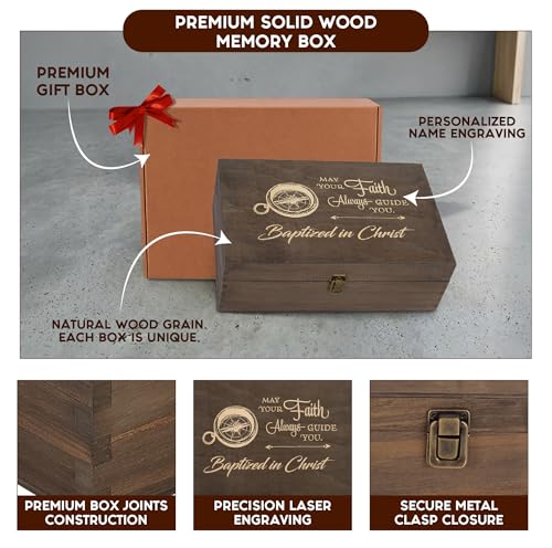 Baptism Memory Box, Engraved Christening & First Communion Gift, XL Size - size: X-Large, style: Baptism