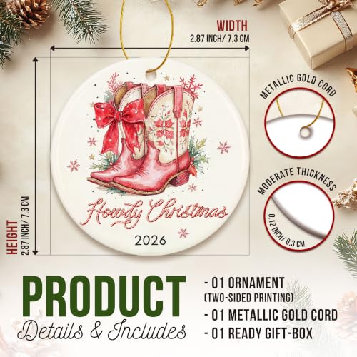 ZAGKOO Cowgirl Boot Ornament - Cowgirl Ornaments for Christmas Tree - color: Cowboy Boot