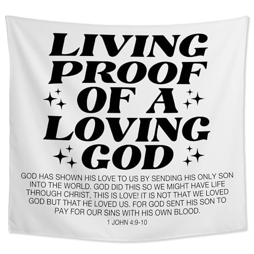 JMENGSSFL Christian Inspirational Tapestry, Bible Verse Tapestry Wall Hanging, Living Proof of a Loving God Religious Wall Decor Hanging Tapestries for Home Bedroom Living Room, 50x60 Inch - color: color15