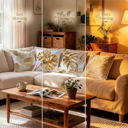 OBSEDE Golden Leaf Throw Pillow Covers 18 x 18 Set of 4 Single Side Print - color: Gilded Botanical Line Drawing, size: 18" x 18" (Pack of 4)