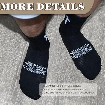 Unisex Cross Socks,Gifts for Christian On Easter and Christmas - color: Philippians4:13 - Black