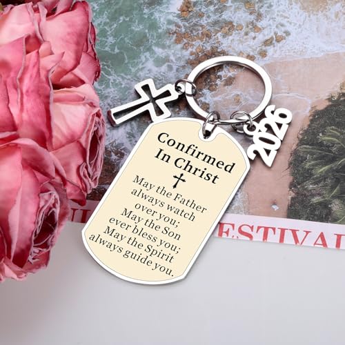 Confirmation Gift for Teen Girls, Confirmation Gifts for Boys, Boys Confirmations Gifts for Teens, 2026 Christian Bible Verse Keychain for Teens Godson Goddaughter Kids, Religious Christian Keychain