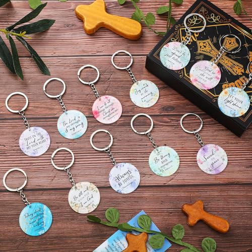 Janmercy 120 Pcs Acrylic Christian Keychain Bulk for Women - style: Cute