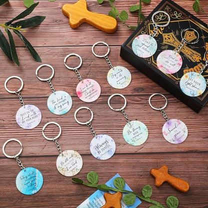 Janmercy 120 Pcs Acrylic Christian Keychain Bulk for Women - style: Cute