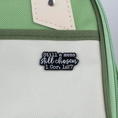 Still A Mess Still Chosen 1 Corinthians 1:27 Christian Enamel Pin, Christian Faith Bible Verse Pin Brooch For God Jesus Lover Women Devotee Religious Prayer, Religious Encouragement Brooch Badge, Spiritual Bible Verse Badges, Motivational Jesus Lover Gift