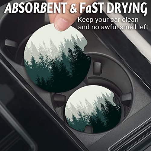 Yonlevres Car Coasters for Cup Holders, Forest, 2 Pack - color: Forest