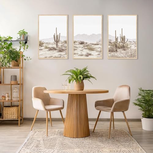 YUFEIART 3 Piece Sonoran Desert Cactus Framed Wall Art Set of 3 12x16 - color: Desert Cactus, size: 12x16 Framed