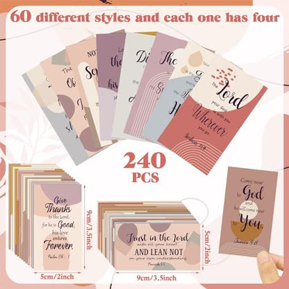 Estune 240 Pcs Bible Verse Cards bulk with Full Scripture, Delicate Style - style: Delicate Style
