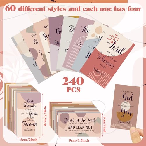 Estune 240 Pcs Bible Verse Cards bulk with Full Scripture, Delicate Style - style: Delicate Style