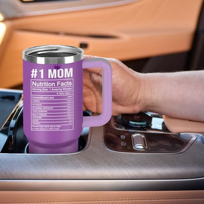 Christian Gifts for Women 40oz Tumbler - Insulated Travel Mug with Handle (Best Mom, 40 Ounces) - color: Best Mom