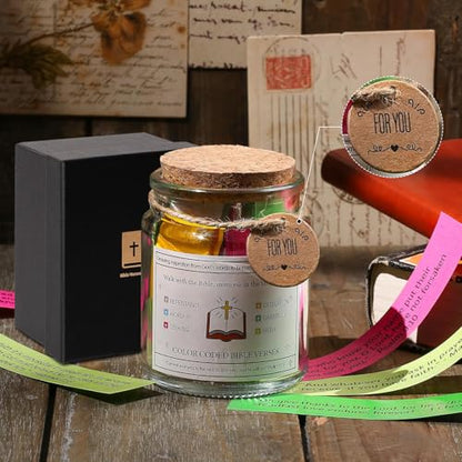 Bible Verses in a Jar, Bible Verse Jar Emotions and Feelings, Bible Prayer Cards Hope, Christmas Bible Study Church Christian Xmas Gift for Women, Men, Mom, Dad, Friends - style: B
