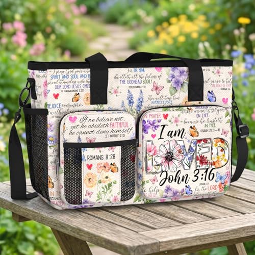 Christian Work Bag for Women Faith Based Gift for Church Tote - color: I Am Loved