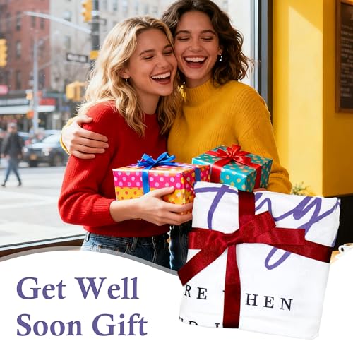 Get Well Gifts for Women, Inspirational Gifts for Women, Thinking of You Gifts After Surgery, Feel Better/Sympathy Gifts for Cancer Care, Hug/Healing Throw Blanket 50"x60" - color: Purple-hug, size: 50*60