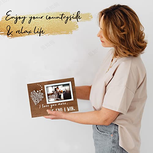 EXQUIDECA I Love You More The End I Win Romantic Picture Frame 4x6 Inches - color: walnut lover