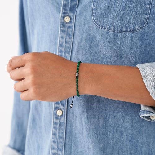 Fossil Men's Beaded Bracelet - color: Malachite/Green