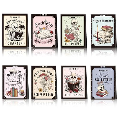 Gothic Skeleton Magnetic Bookmarks, Skull Book Marks for Horror Fans - style: Gothic Skeleton