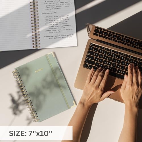Aesthetic Thick Spiral Notebook Journal For Women in B5 - Linen Hardcover - color: Sage Green, size: B5