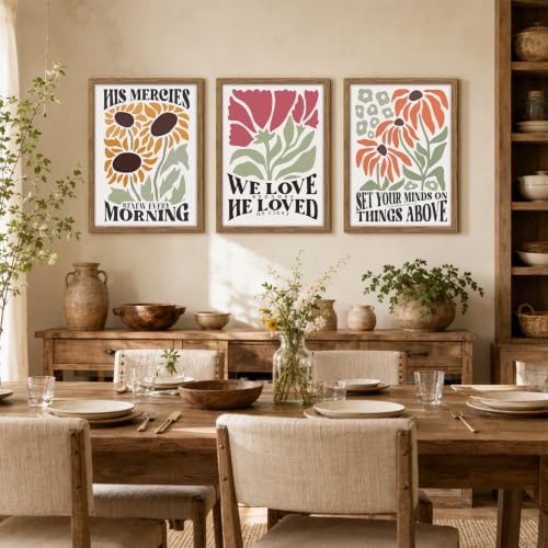3 Piece Christian Scripture Wall Art Framed Bible Verses Prints 12x16 In - color: Flower（Framed）, size: 16"L x 12"W