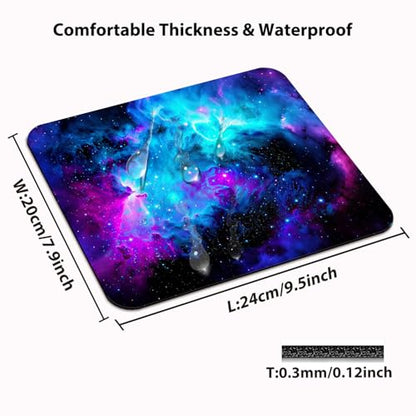 Cosmic Blue and Purple Galaxy Mouse Pad, Universe Space Nebula Desk Mat - color: Cute Colorful Art Rec13