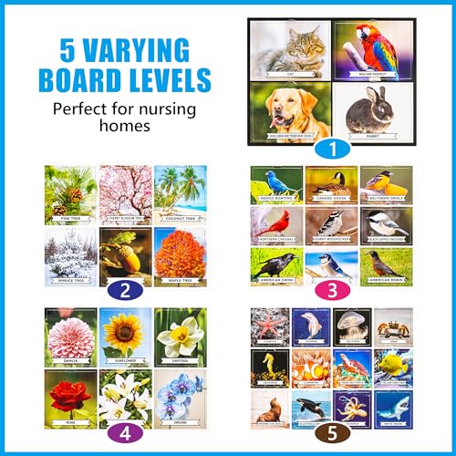 Assistex Matching Game Activity Board - Dementia Activities for Seniors - Memory Games for Adults with Alzheimers - Memory Loss and Alzheimers Activities - Matching Card Memory Games for Seniors - style: Nature Edition