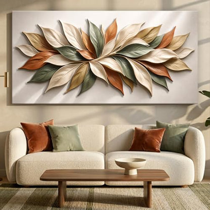 TAILORED CANVASES Earthtone Petals Canvas Print Botanical Wall Art, 18x36 - size: 18"L x 36"W